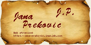 Jana Preković vizit kartica